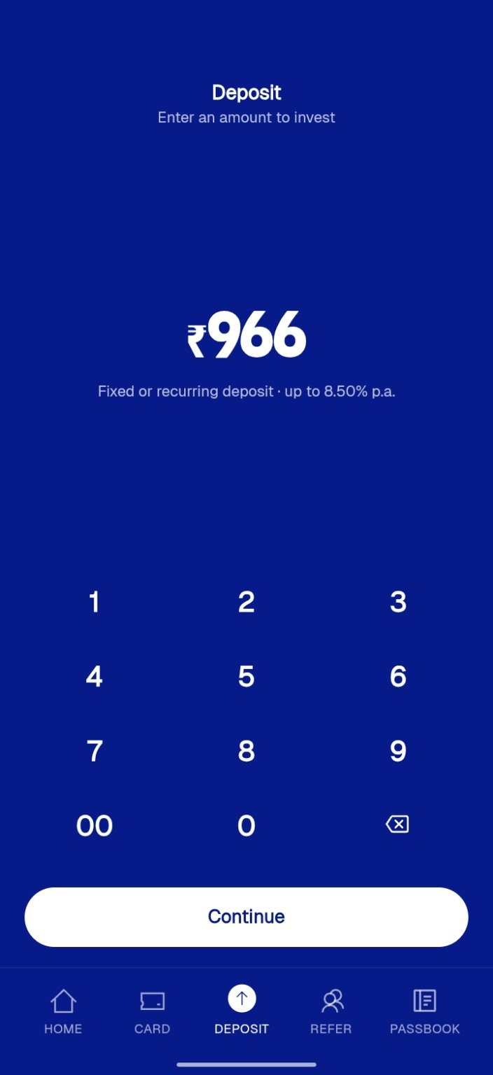 Deposit: enter an amount first