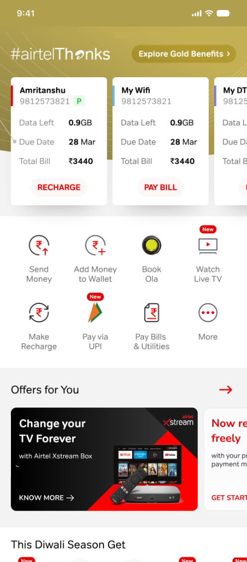 Redesigned Home with Explore Gold Benefits