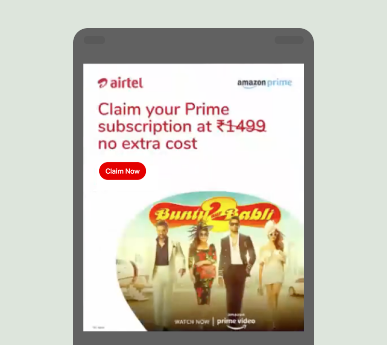 Airtel Thanks reward activation page with coupon code redemption