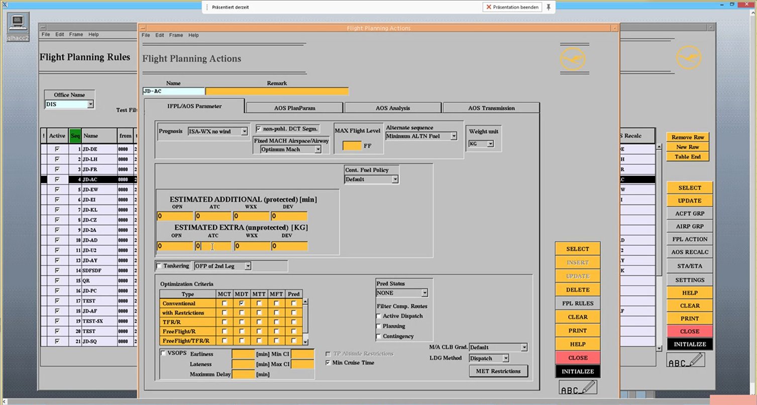 Flight Planning Actions: IFPL/AOS parameters for a rule