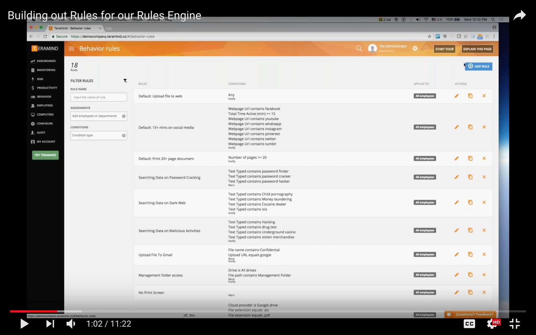 Building out rules for a rules engine (video walkthrough)