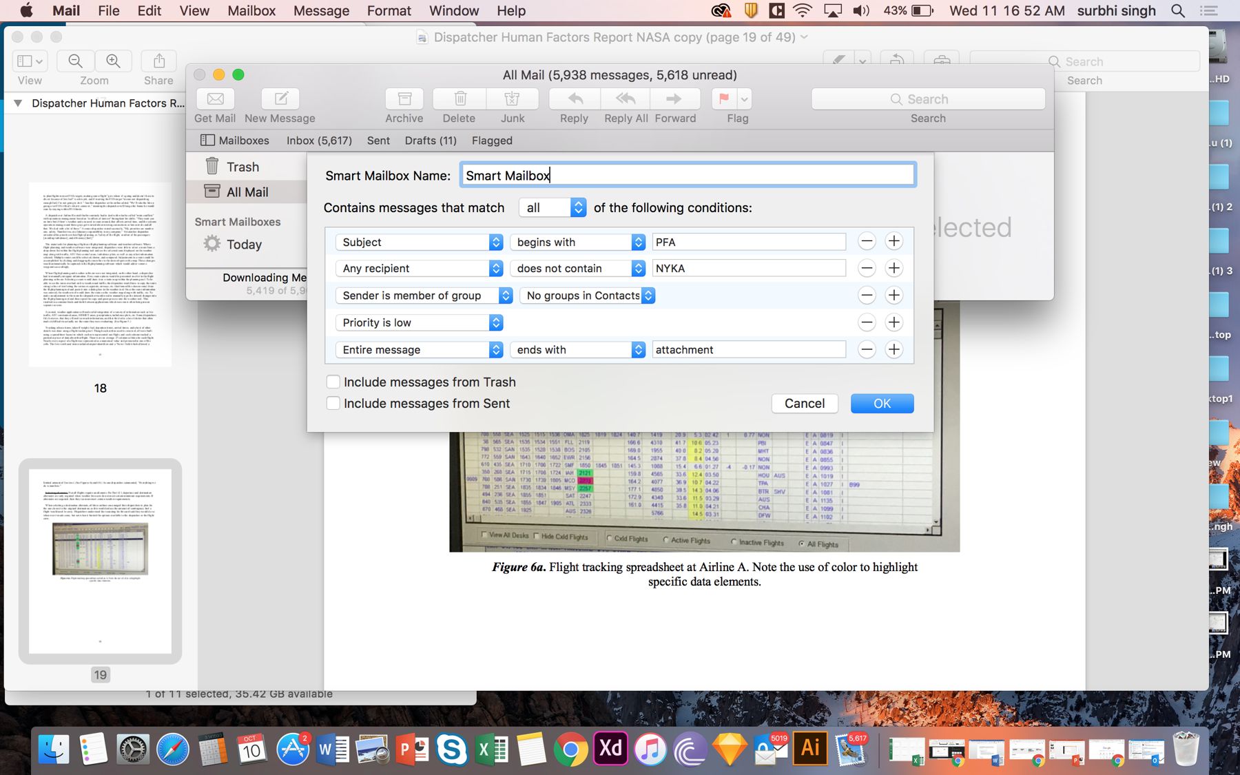 Apple Mail: smart mailbox conditions