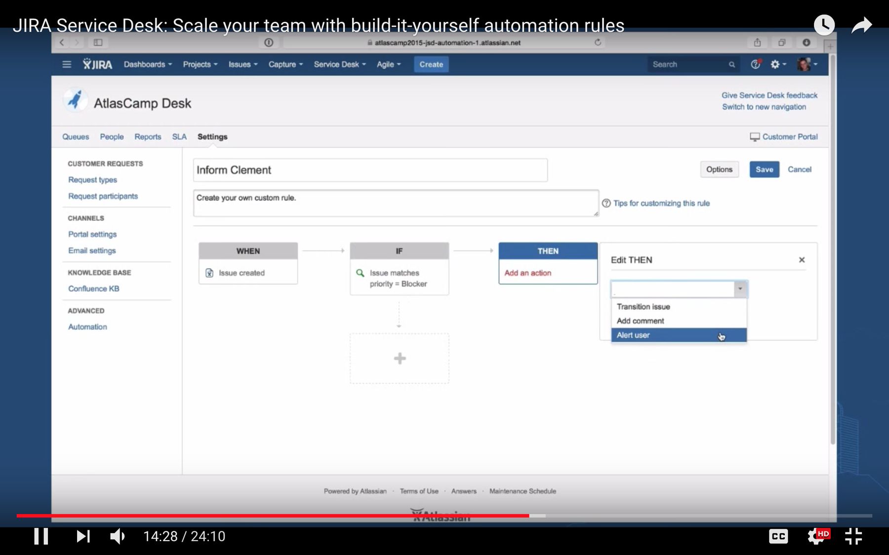 Jira Service Desk: build-it-yourself automation rules (video)