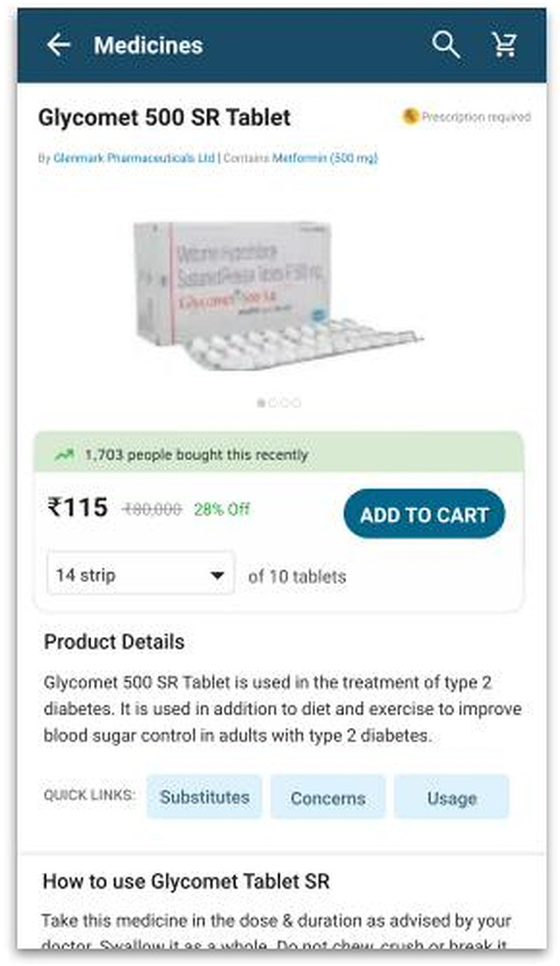 Product detail page in its default state with Add to cart.
